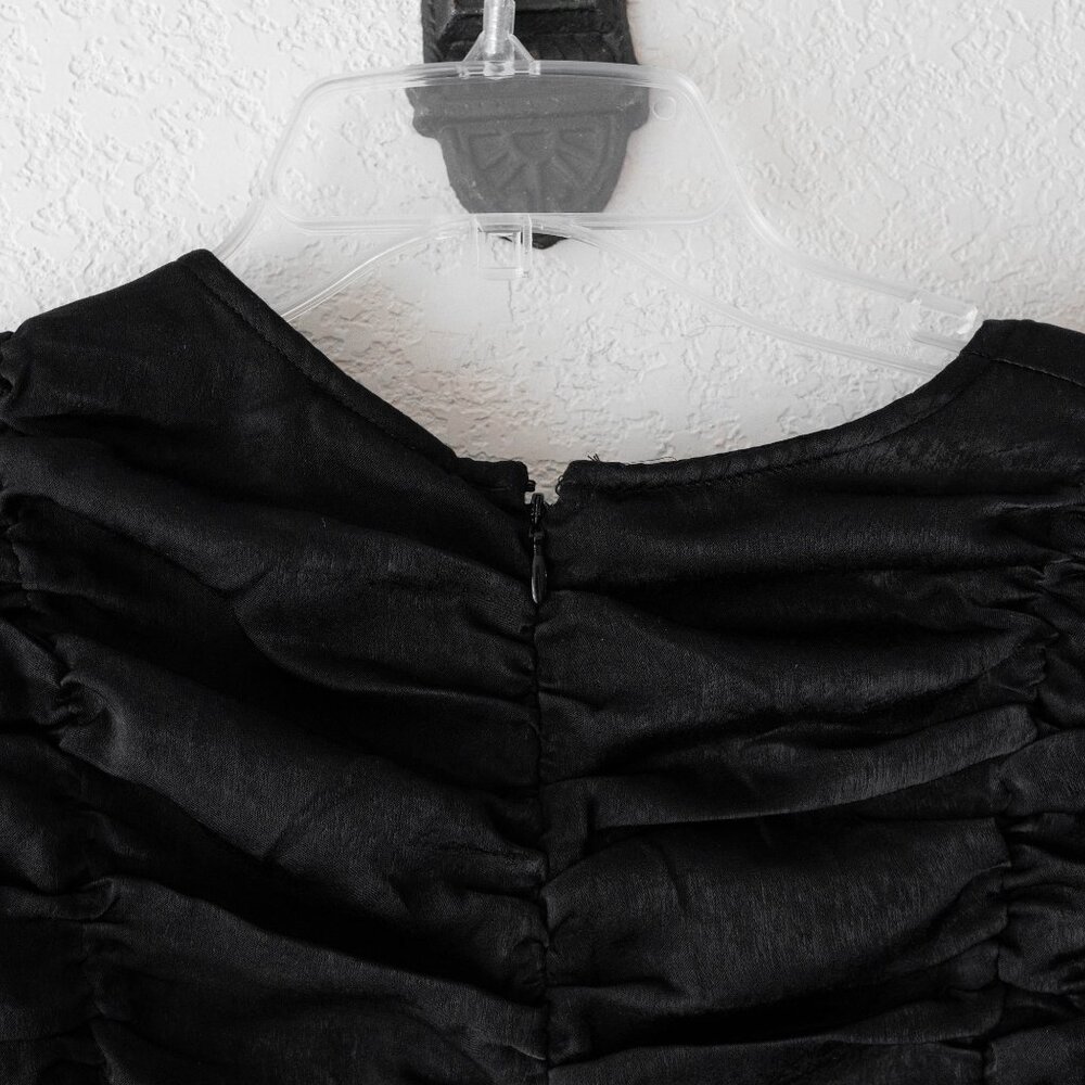 NWT H&M Dress Size Large Black Long Sleeve Gathered Party Cocktail Whimsigoth - Picture 7 of 8